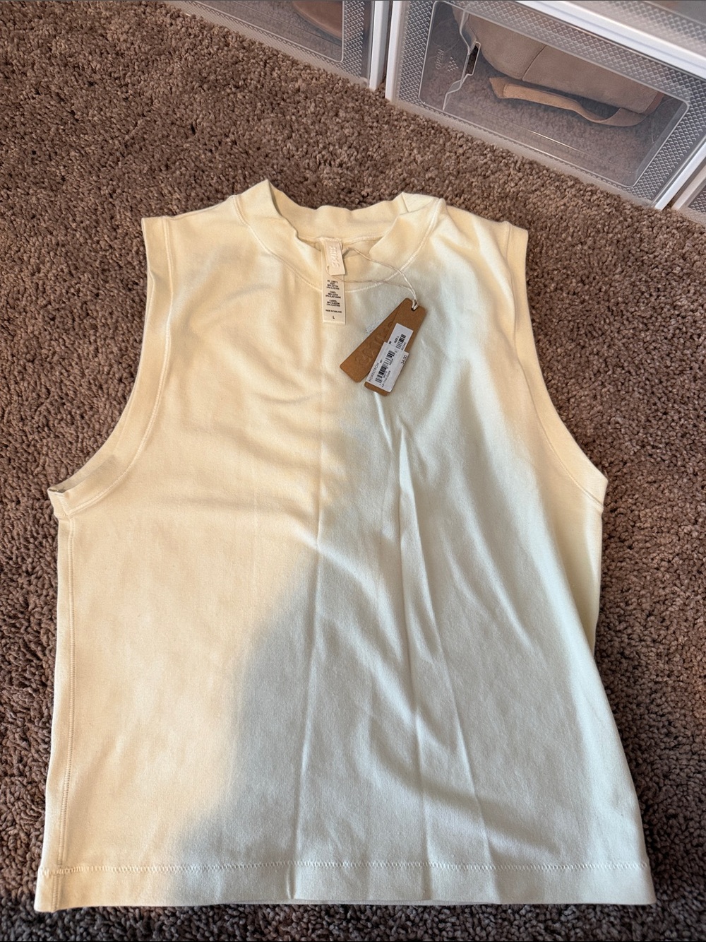 SKIMS Cream Sleeveless Tank Top